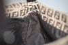 Authentic FENDI Zucchino Mamma Baguette Shoulder Bag Canvas Leather Brown 5734I
