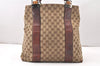 Authentic GUCCI Bamboo Shoulder Hand Bag GG Canvas Leather 232946 Brown 5734K