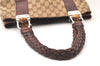 Authentic GUCCI Bamboo Shoulder Hand Bag GG Canvas Leather 232946 Brown 5734K
