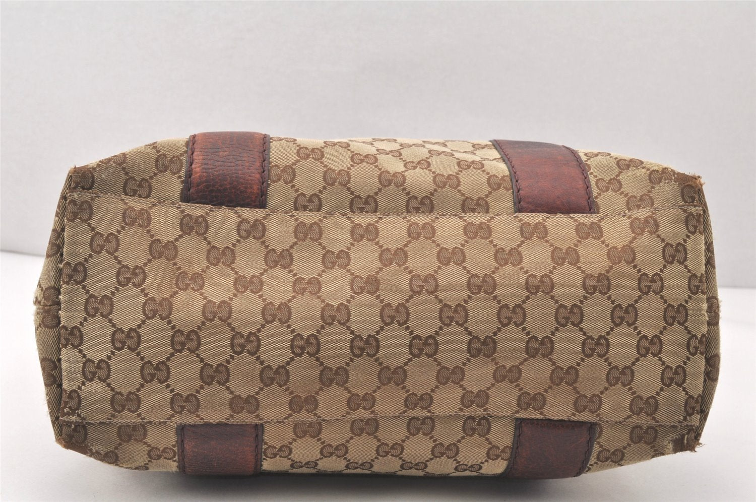 Authentic GUCCI Bamboo Shoulder Hand Bag GG Canvas Leather 232946 Brown 5734K