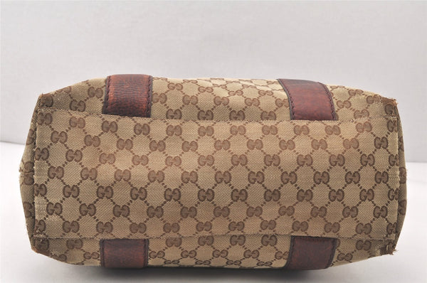 Authentic GUCCI Bamboo Shoulder Hand Bag GG Canvas Leather 232946 Brown 5734K