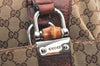 Authentic GUCCI Bamboo Shoulder Hand Bag GG Canvas Leather 232946 Brown 5734K