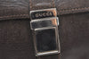 Authentic GUCCI Vintage Clutch Hand Bag Purse Leather Brown 5735K
