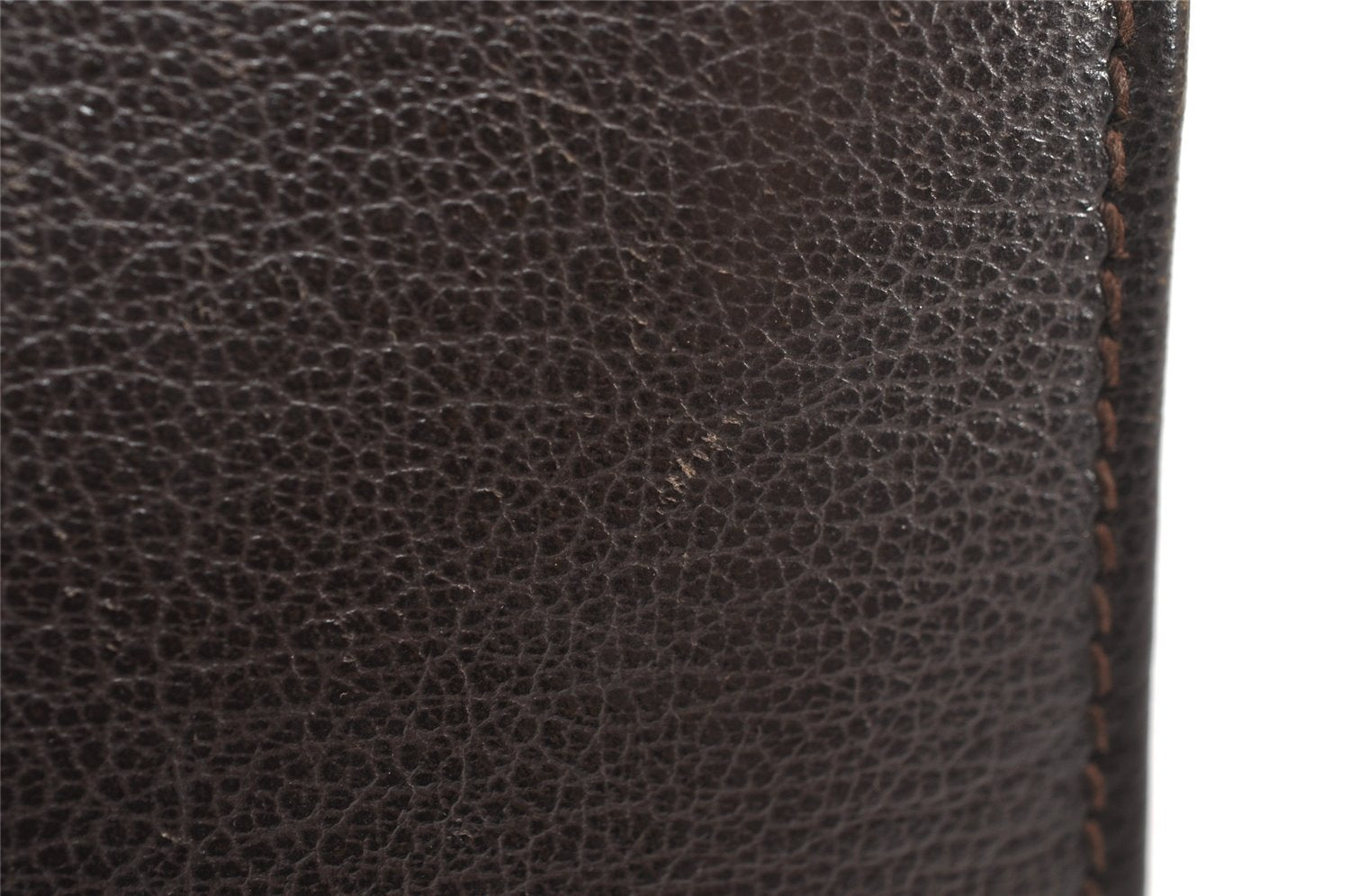 Authentic GUCCI Vintage Clutch Hand Bag Purse Leather Brown 5735K