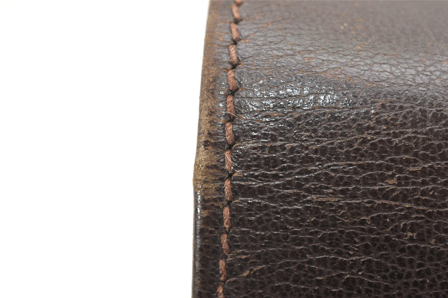 Authentic GUCCI Vintage Clutch Hand Bag Purse Leather Brown 5735K