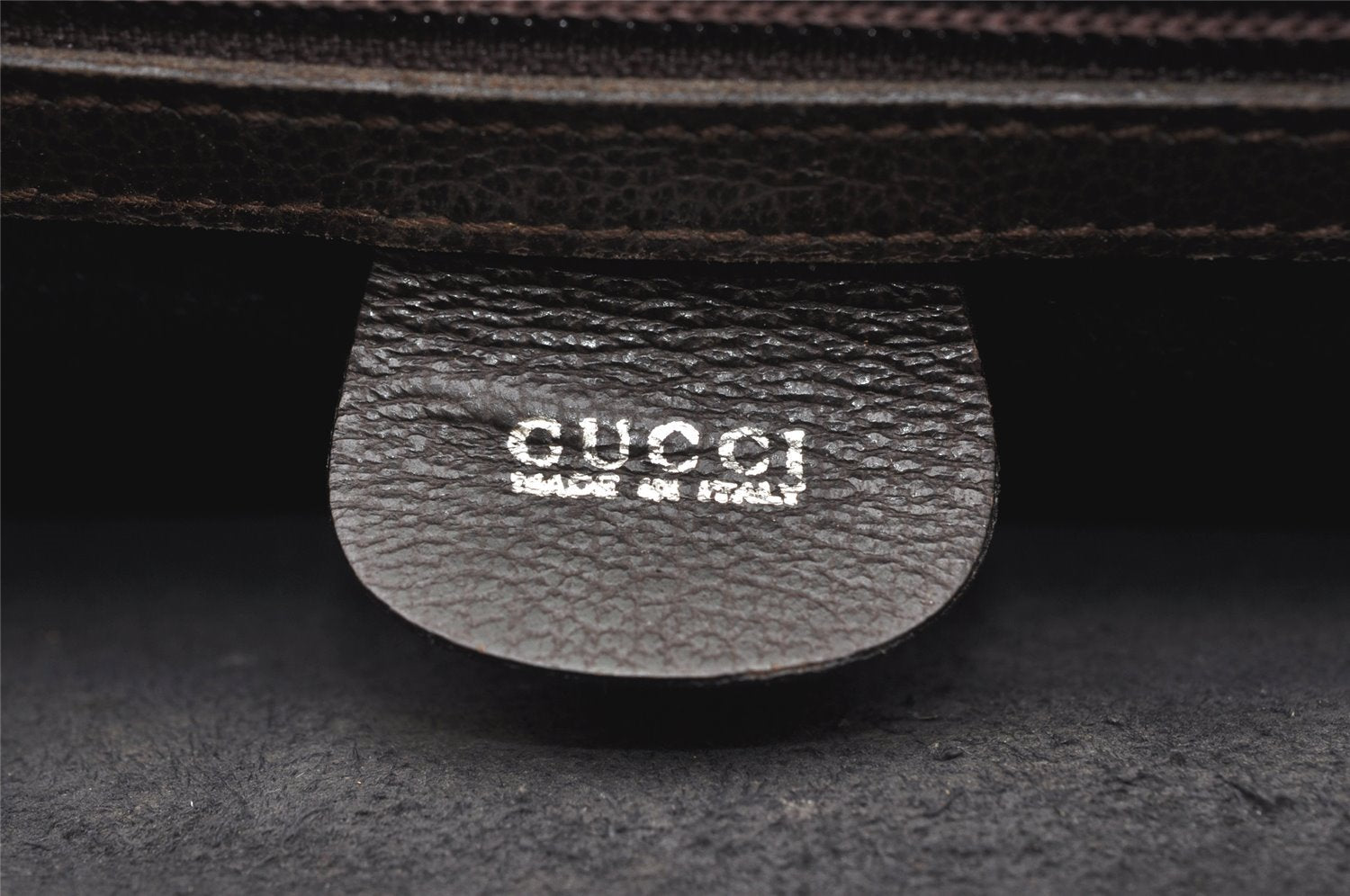 Authentic GUCCI Vintage Clutch Hand Bag Purse Leather Brown 5735K
