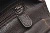 Authentic GUCCI Vintage Clutch Hand Bag Purse Leather Brown 5735K