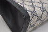 Authentic GUCCI Sherry Line Clutch Hand Bag Purse GG PVC Leather Navy Blue 5736J