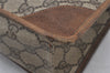 Authentic GUCCI Vintage Clutch Hand Bag Purse GG PVC Leather Brown 5736K