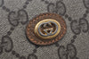 Authentic GUCCI Vintage Clutch Hand Bag Purse GG PVC Leather Brown 5736K