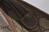 Authentic GUCCI Vintage Clutch Hand Bag Purse GG PVC Leather Brown 5736K