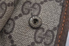 Authentic GUCCI Vintage Clutch Hand Bag Purse GG PVC Leather Brown 5736K