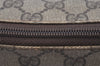 Authentic GUCCI Vintage Clutch Hand Bag Purse GG PVC Leather Brown 5736K