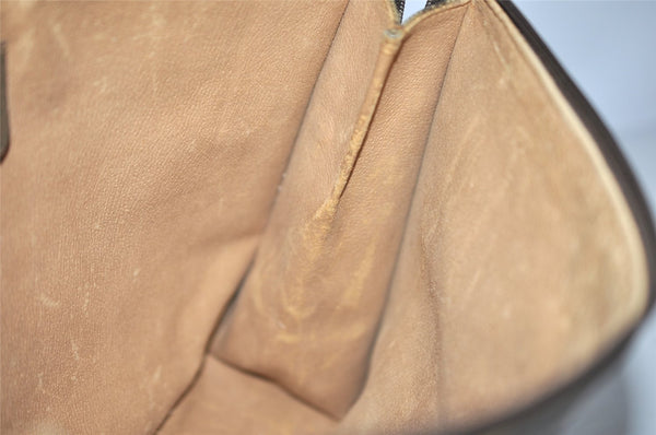 Authentic GUCCI Vintage Clutch Hand Bag Purse GG PVC Leather Brown 5736K
