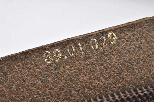 Authentic GUCCI Vintage Clutch Hand Bag Purse GG PVC Leather Brown 5736K