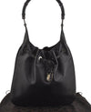 Authentic GUCCI Bamboo Shoulder Hand Bag Purse Leather 0014033 Black 5737J