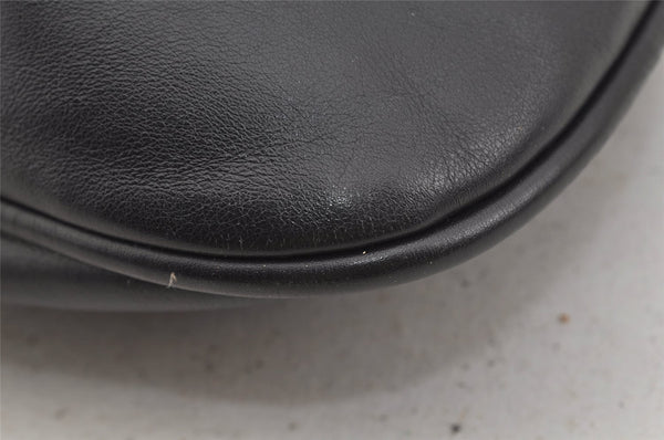 Authentic GUCCI Bamboo Shoulder Hand Bag Purse Leather 0014033 Black 5737J