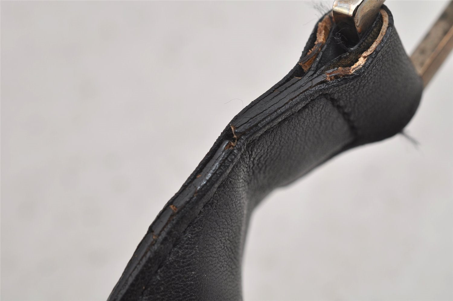 Authentic GUCCI Bamboo Shoulder Hand Bag Purse Leather 0014033 Black 5737J