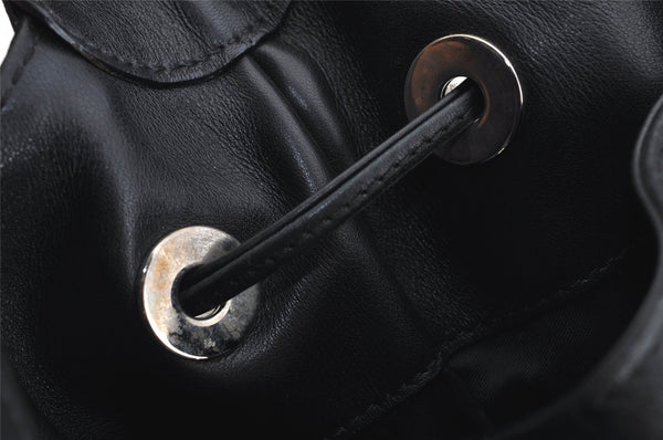 Authentic GUCCI Bamboo Shoulder Hand Bag Purse Leather 0014033 Black 5737J