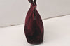 Authentic PRADA Vintage Velour Shoulder Hand Bag Purse Bordeaux Red 5737K