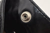 Authentic FENDI Etniko Hand Bag Punching Leather Enamel Black Junk 5738I