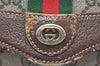 Authentic GUCCI Web Sherry Line Shoulder Cross Bag GG PVC Leather Brown 5738K