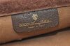 Authentic GUCCI Web Sherry Line Clutch Hand Bag Purse GG PVC Leather Brown 5739J