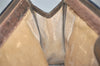 Authentic GUCCI Web Sherry Line Clutch Hand Bag Purse GG PVC Leather Brown 5739J