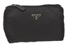 Authentic PRADA Vintage Nylon Tessuto Leather Pouch Purse Black 5740K