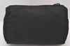 Authentic PRADA Vintage Nylon Tessuto Leather Pouch Purse Black 5740K