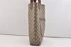 Authentic GUCCI Web Sherry Line Shoulder Tote Bag GG PVC Leather Brown 5741J