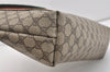 Authentic GUCCI Web Sherry Line Shoulder Tote Bag GG PVC Leather Brown 5741J