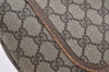 Authentic GUCCI Web Sherry Line Shoulder Tote Bag GG PVC Leather Brown 5741J