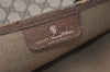 Authentic GUCCI Web Sherry Line Shoulder Tote Bag GG PVC Leather Brown 5741J