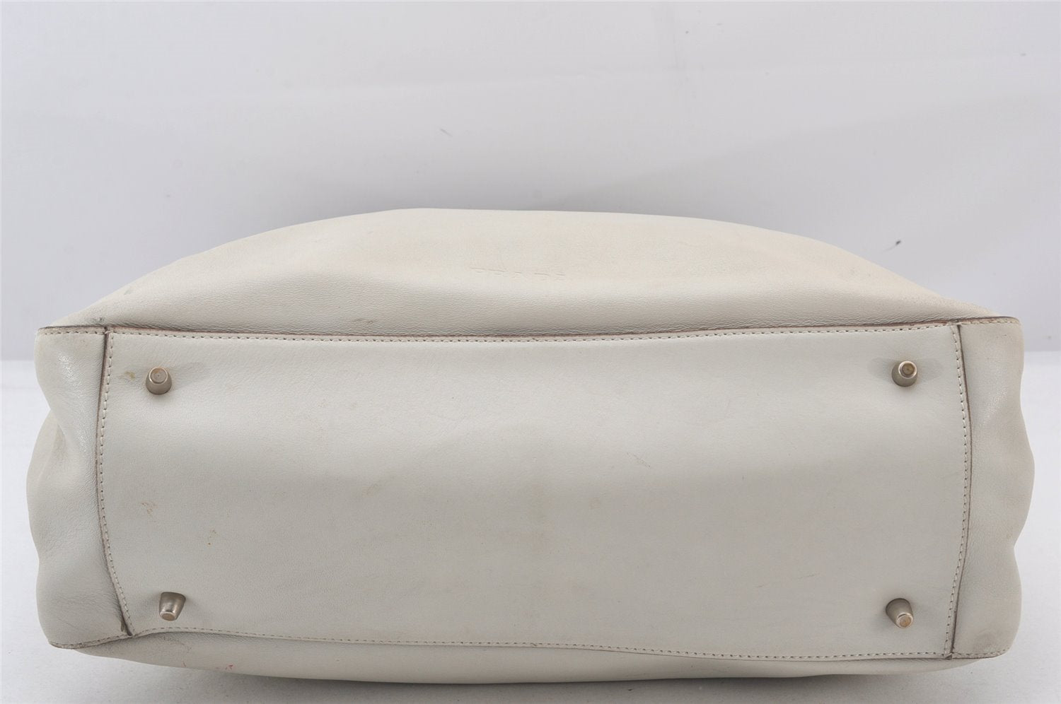 Authentic PRADA Vintage Leather Shoulder Hand Bag White 5741K