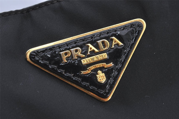 Authentic PRADA Vintage Nylon Tessuto Enamel Shoulder Hand Bag Black 5742K