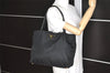 Authentic PRADA Vintage Nylon Tessuto Enamel Shoulder Hand Bag Black 5742K