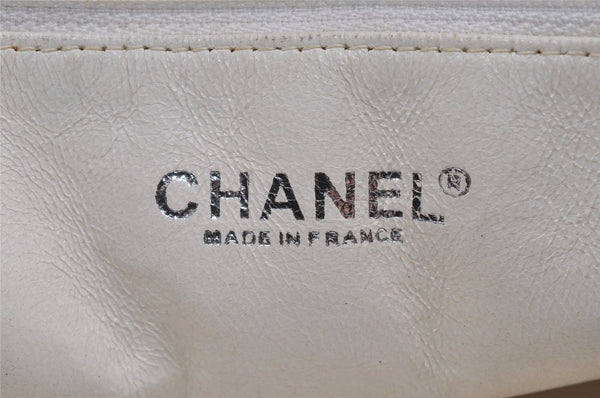 Authentic CHANEL Sports Line Matelasse Shoulder Bag Canvas Leather Gray 5743I