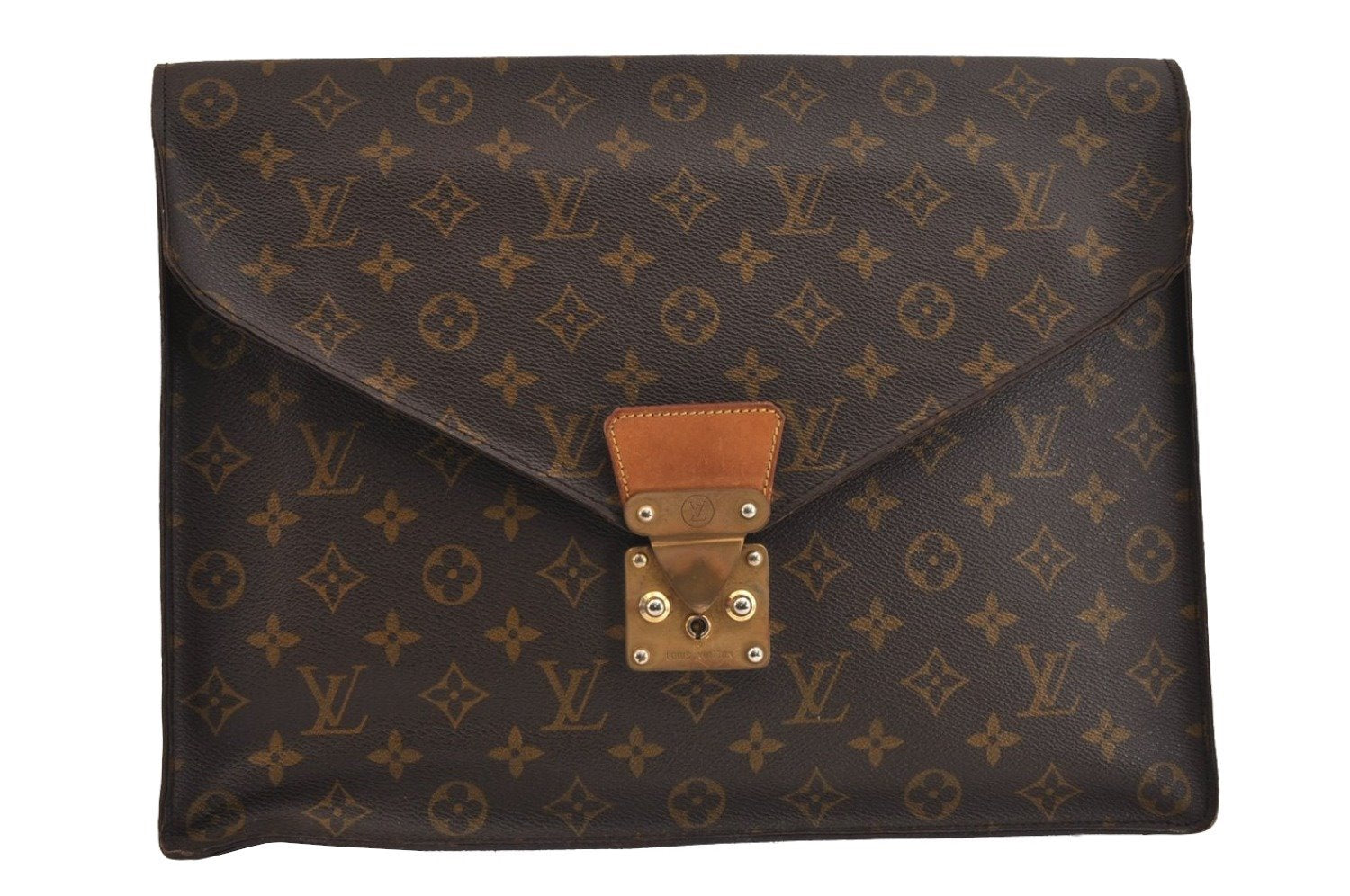 Authentic Louis Vuitton Monogram Porte Documents Senateur M53335 Briefcase 5743J