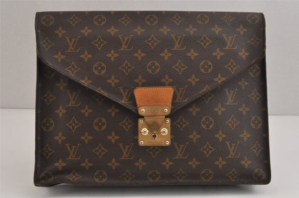 Authentic Louis Vuitton Monogram Porte Documents Senateur M53335 Briefcase 5743J