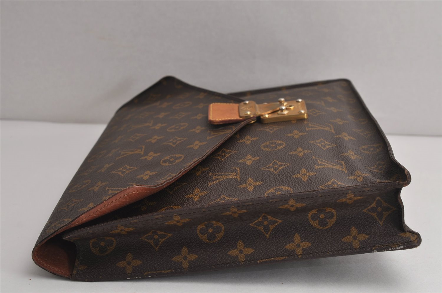 Authentic Louis Vuitton Monogram Porte Documents Senateur M53335 Briefcase 5743J