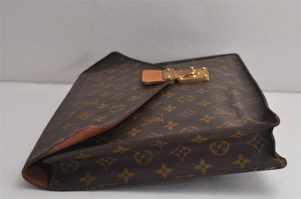 Authentic Louis Vuitton Monogram Porte Documents Senateur M53335 Briefcase 5743J