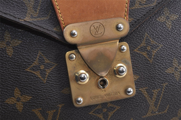 Authentic Louis Vuitton Monogram Porte Documents Senateur M53335 Briefcase 5743J