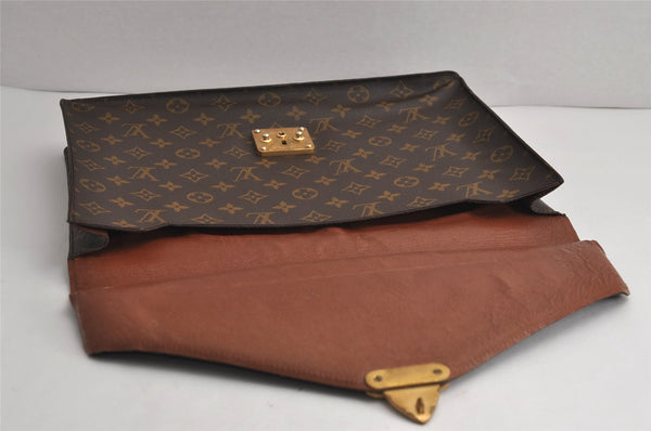Authentic Louis Vuitton Monogram Porte Documents Senateur M53335 Briefcase 5743J