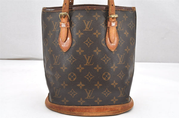 Authentic Louis Vuitton Monogram Bucket PM Shoulder Tote Bag M42238 LV 5743K