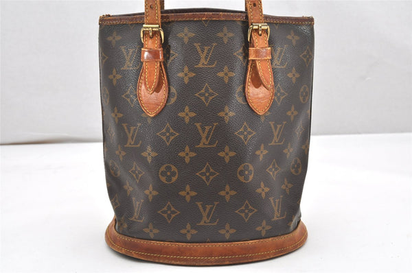 Authentic Louis Vuitton Monogram Bucket PM Shoulder Tote Bag M42238 LV 5743K