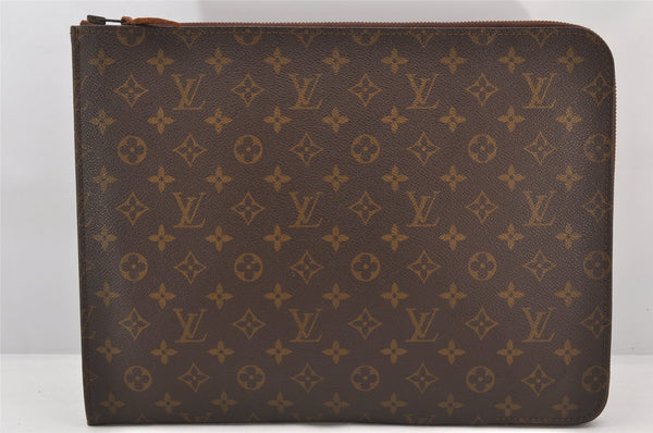 Authentic Louis Vuitton Monogram Poche Documents Document Case Old Model 5746K