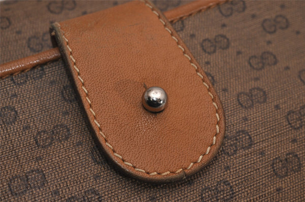 Authentic GUCCI Micro GG PVC Leather Shoulder Cross Body Bag Purse Brown 5747J