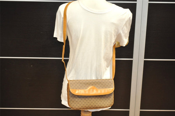 Authentic GUCCI Micro GG PVC Leather Shoulder Cross Body Bag Purse Brown 5747J