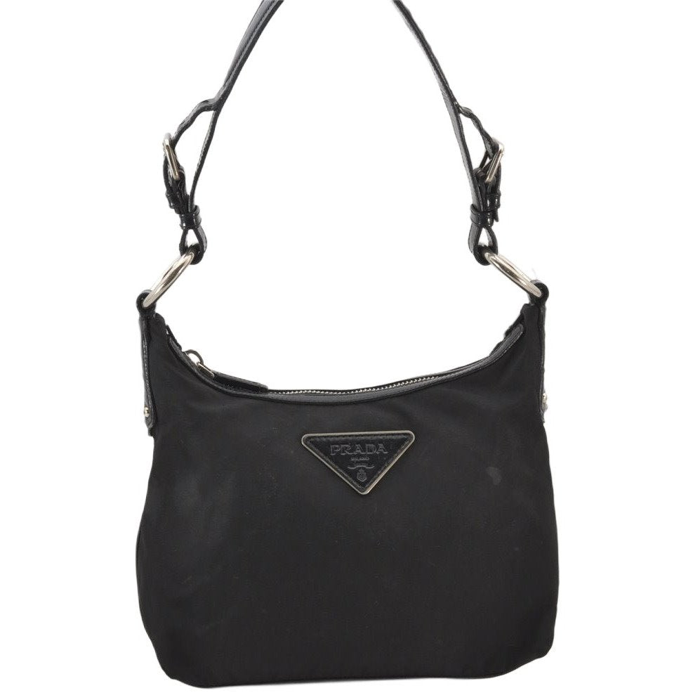 Authentic PRADA Nylon Tessuto Leather Shoulder Hand Bag Purse Black 5747K